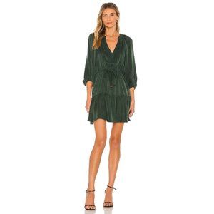 Karina Grimaldi Tanna Solid Mini Dress in Ink Green Small